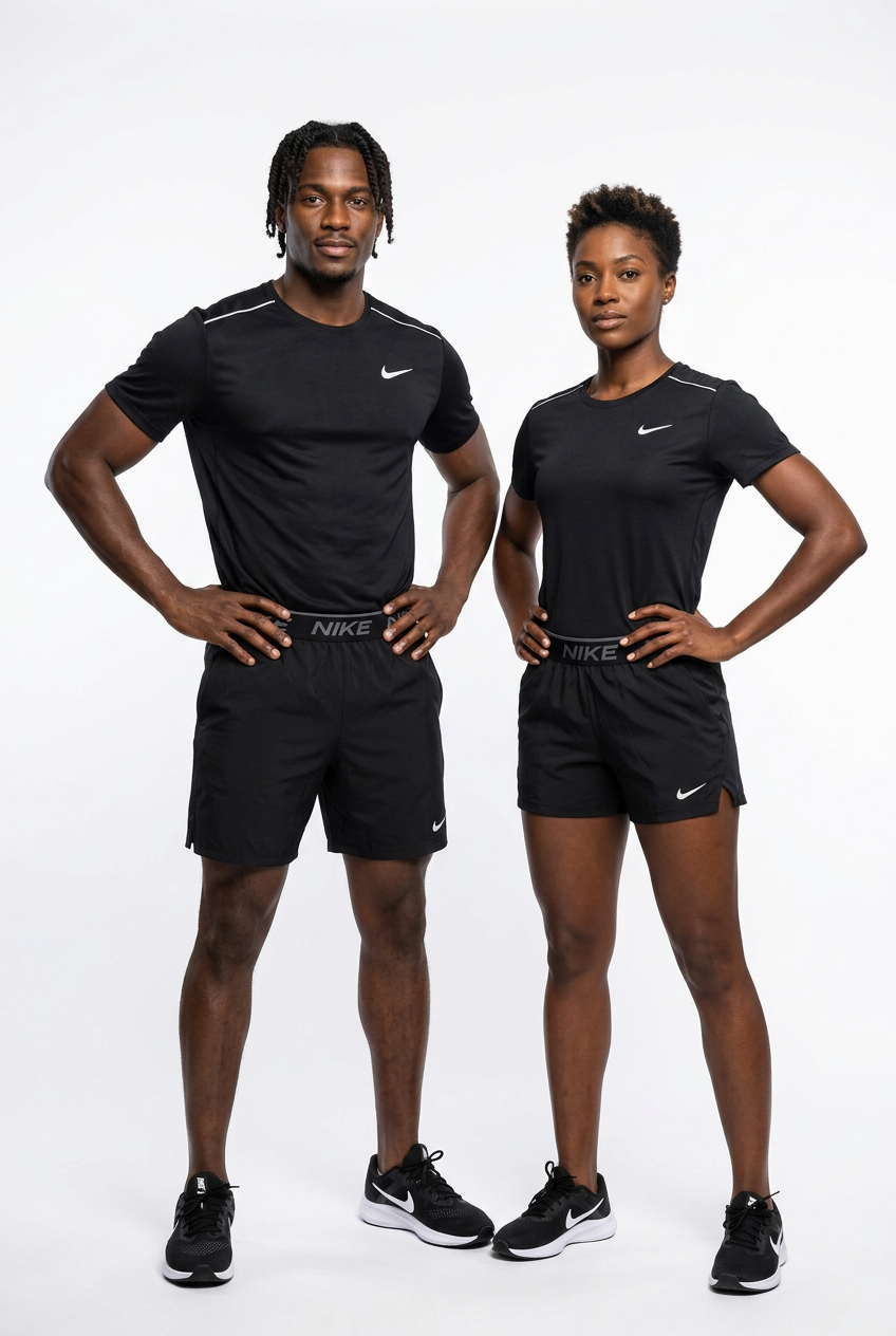 Ensemble T-shirt et Short Sport NI-KE avec fermeture Unisexe Noir