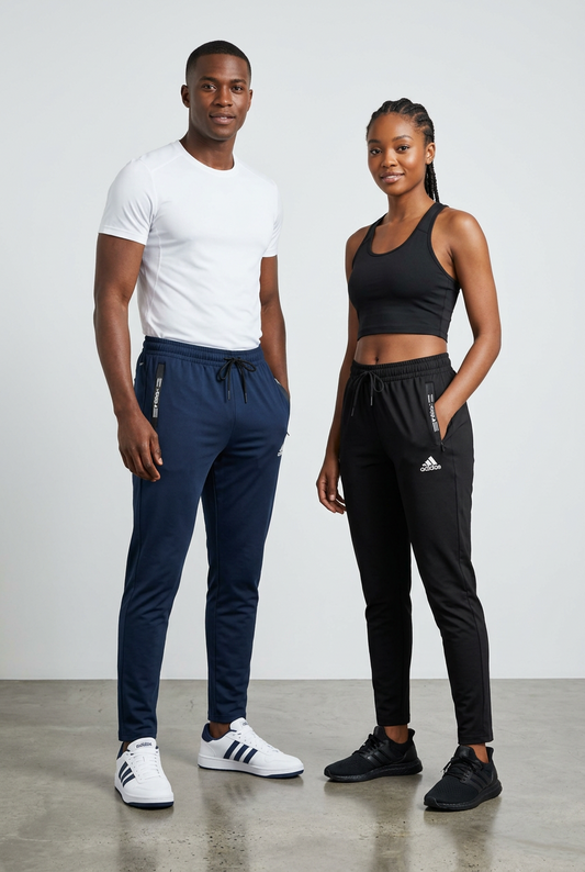 Pantalon jogging coton Adidas loisir/sport avec fermeture (unisexe) (3 couleurs disponibles pour choisir)