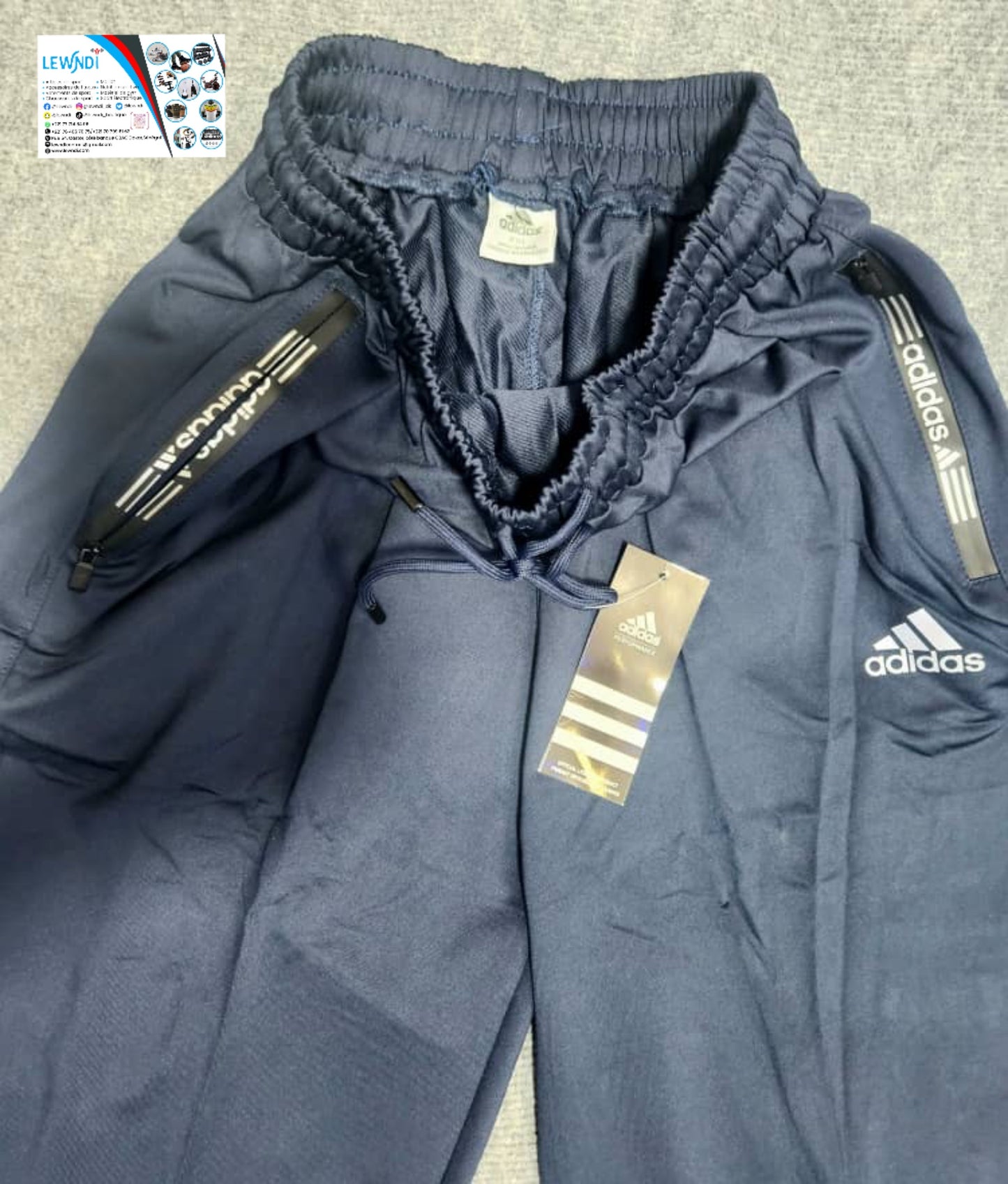 Pantalon jogging sport Adidas (Bleu Foncé) avec fermeture TSPJ02