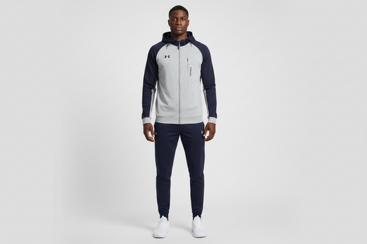 Ensemble survêtement Under Armour Gris/Marine avec capuche (coton) ECMSUA07