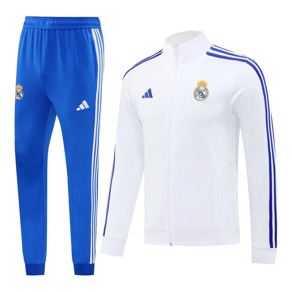 Ensemble Survêtement Real Madrid (Blanc/Bleu) Saison 2024-2025
