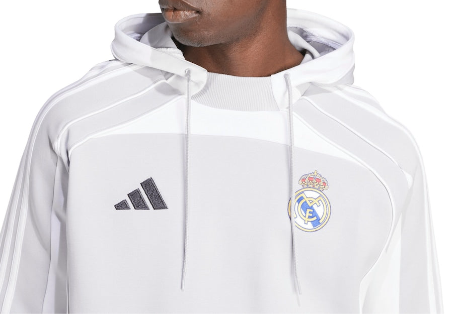 Ensemble survêtement REAL MADRID Saison 2025-2025 URBAN PURIST (BLANC/GRIS) avec capuche
