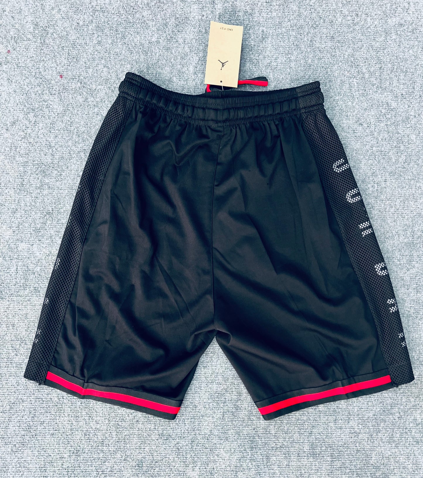 Short loisir Jordan noir (bande rouge) avec fermeture SSMSJ04