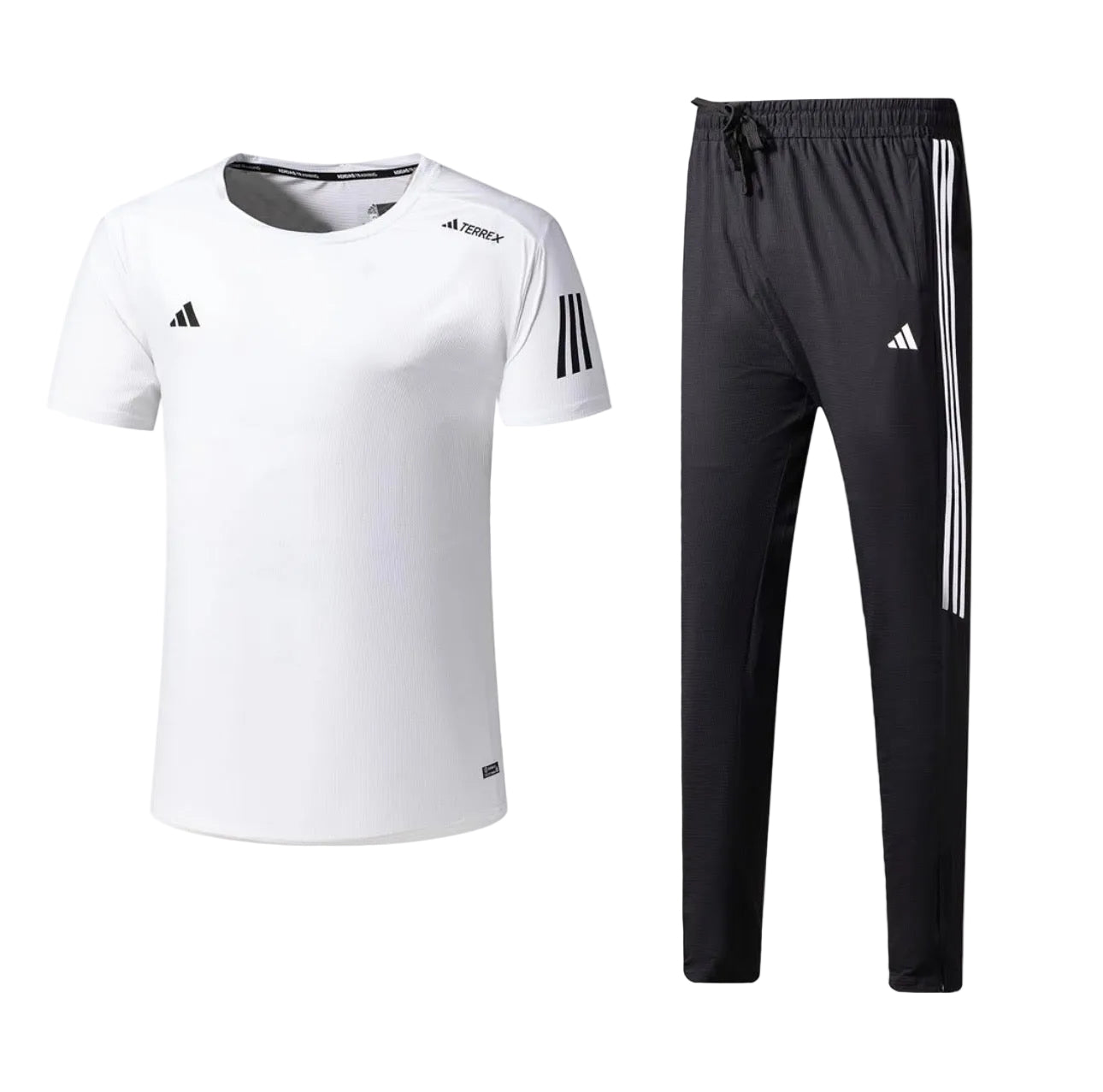 Ensemble Sport (Adi-das) – T-shirt & Pantalon Style Performance Blanc TPESMSA06