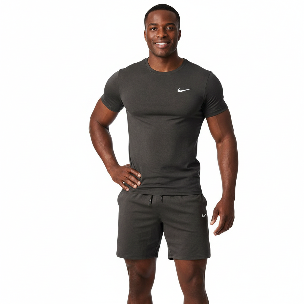 Ensemble de sport Nike Unisexe – T-shirt & Short (Marron)
