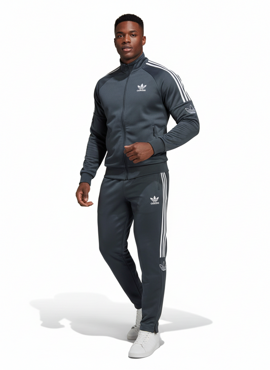 Ensemble Survêtement Loisir Adidas (Gris Foncé) avec fermeture