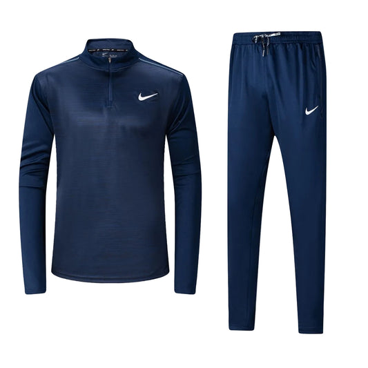 Ensemble Nike sport long manche col zippé avec pantalon jogging (Marine) MSESLMN02