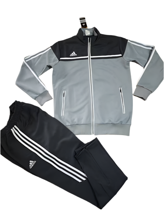 Ensemble Survêtement Loisir Adidas (Gris) avec fermeture