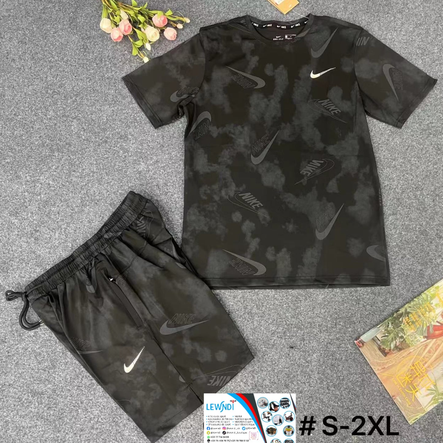 Ensemble maillot sport Nike (Noir/Gris) MSEMS04