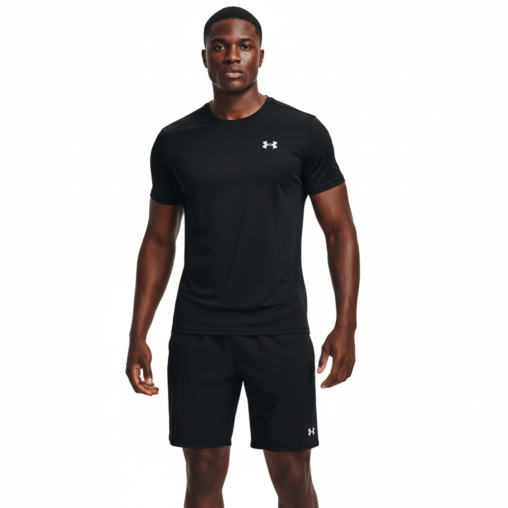 Ensemble de sport Under Armour Unisexe – T-shirt & Short (Noir)