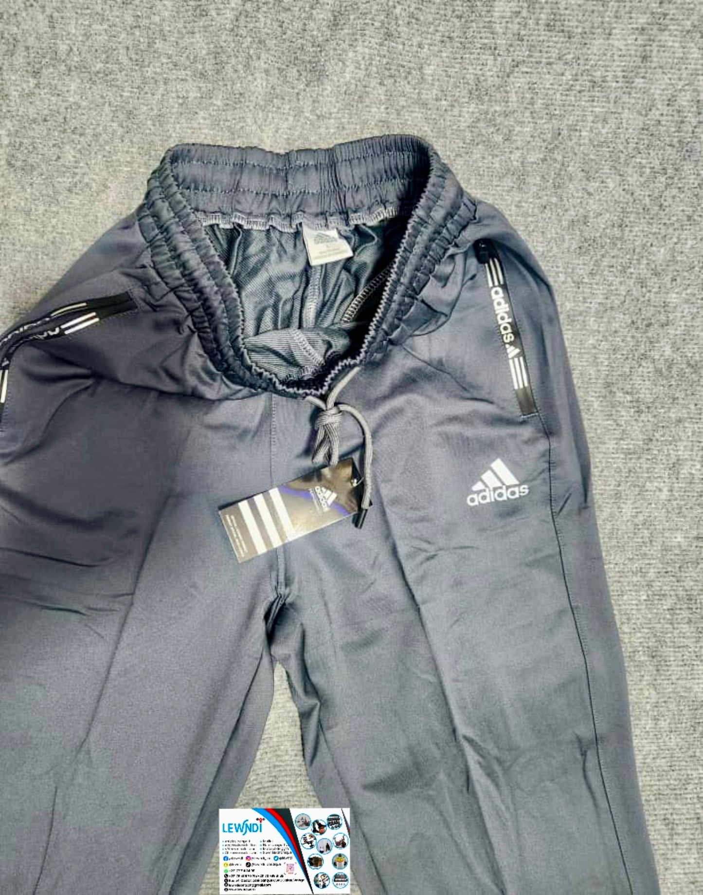 Pantalon jogging sport Adidas (gris foncé) avec fermeture TSPJ01