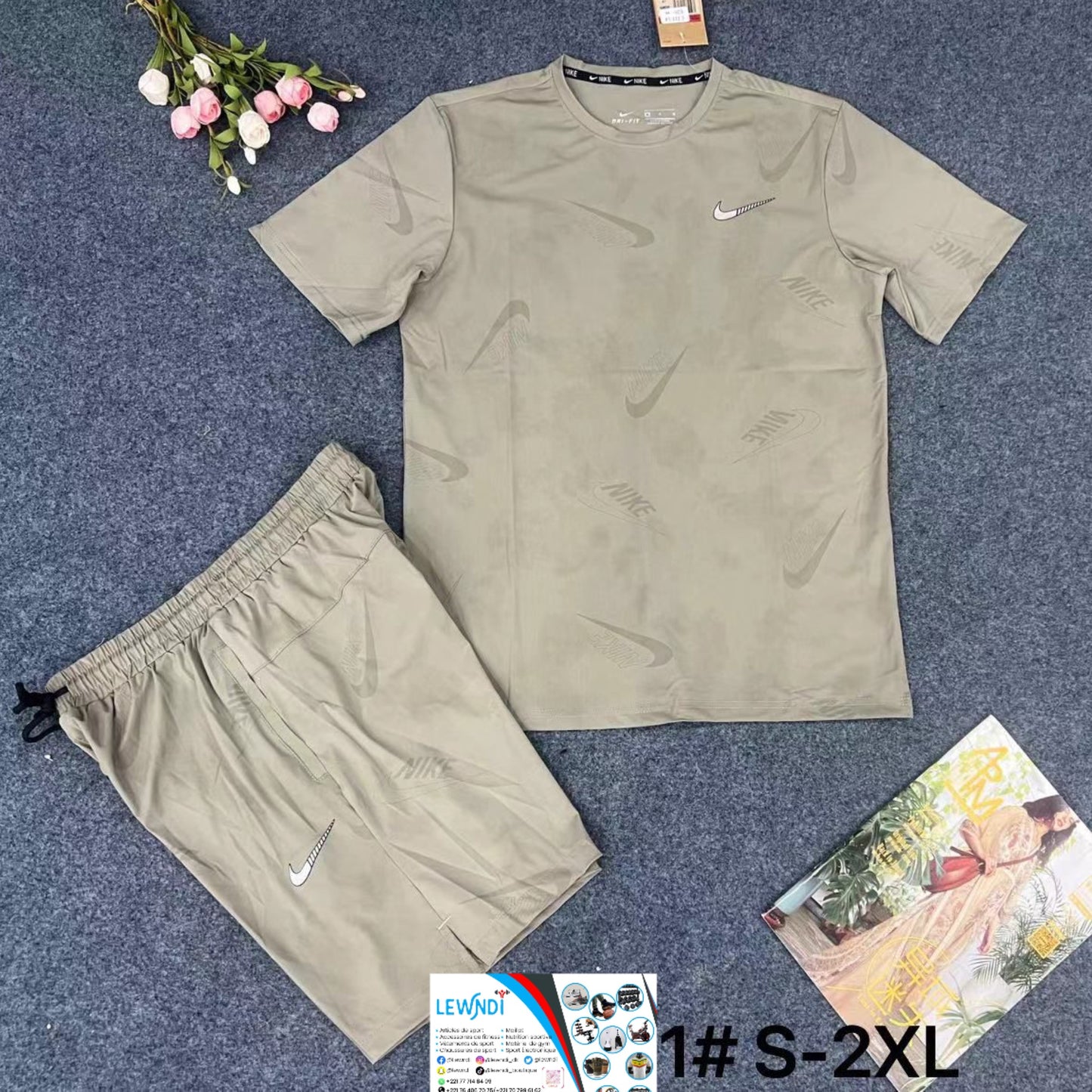 Ensemble maillot sport Nike (Biege) MSEMS01