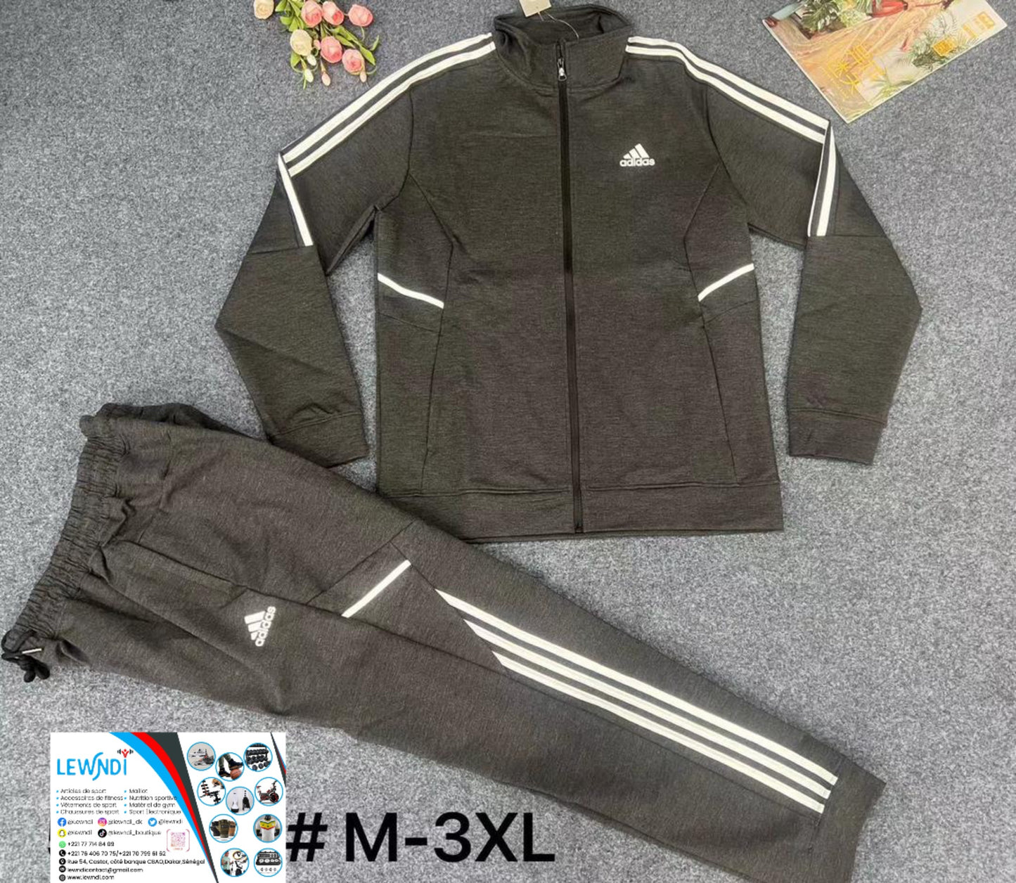 Ensemble Survêtement classique Gris Adidas MSSA01