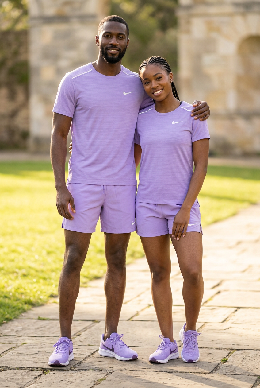 Ensemble T-shirt et Short Sport NI-KE avec fermeture Unisexe Violet