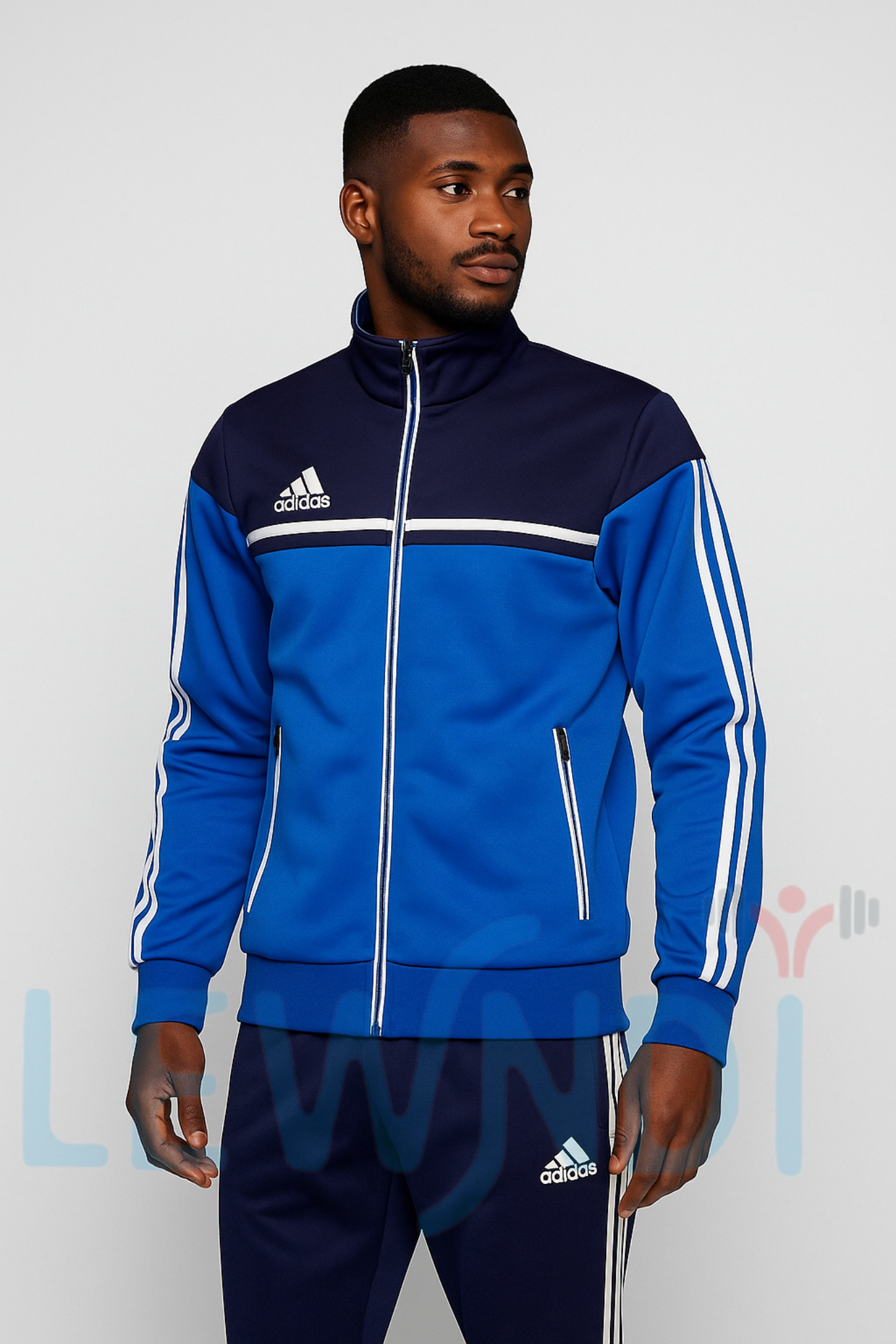 Ensemble Survêtement Loisir Adidas (Bleu/Marine) avec fermeture