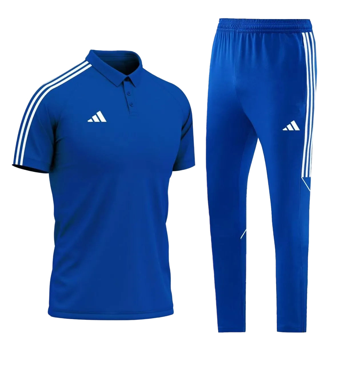 Ensemble T-shirt col roulé & Jogging Adidas (Bleu)– Style Sport Premium