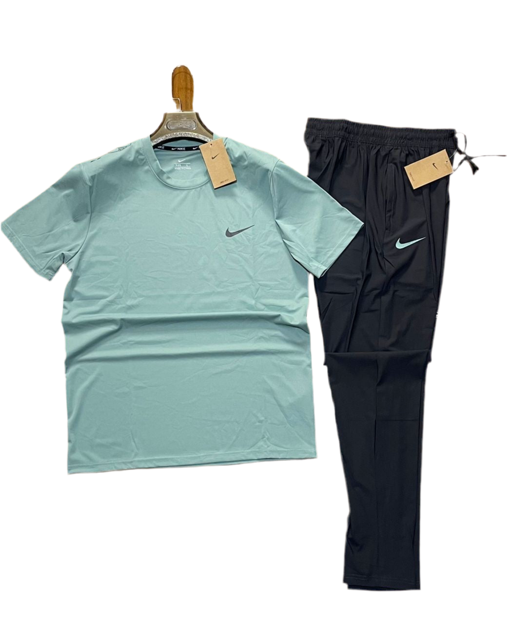 T-shirt sport + pantalon Nike avec fermeture (Vert) MTSTPN04
