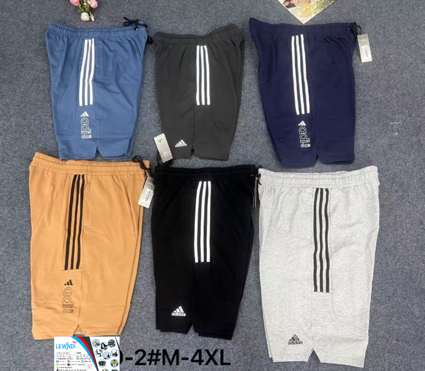 Short Coton Adidas (6 couleurs disponible) avec fermeture MSSCA02
