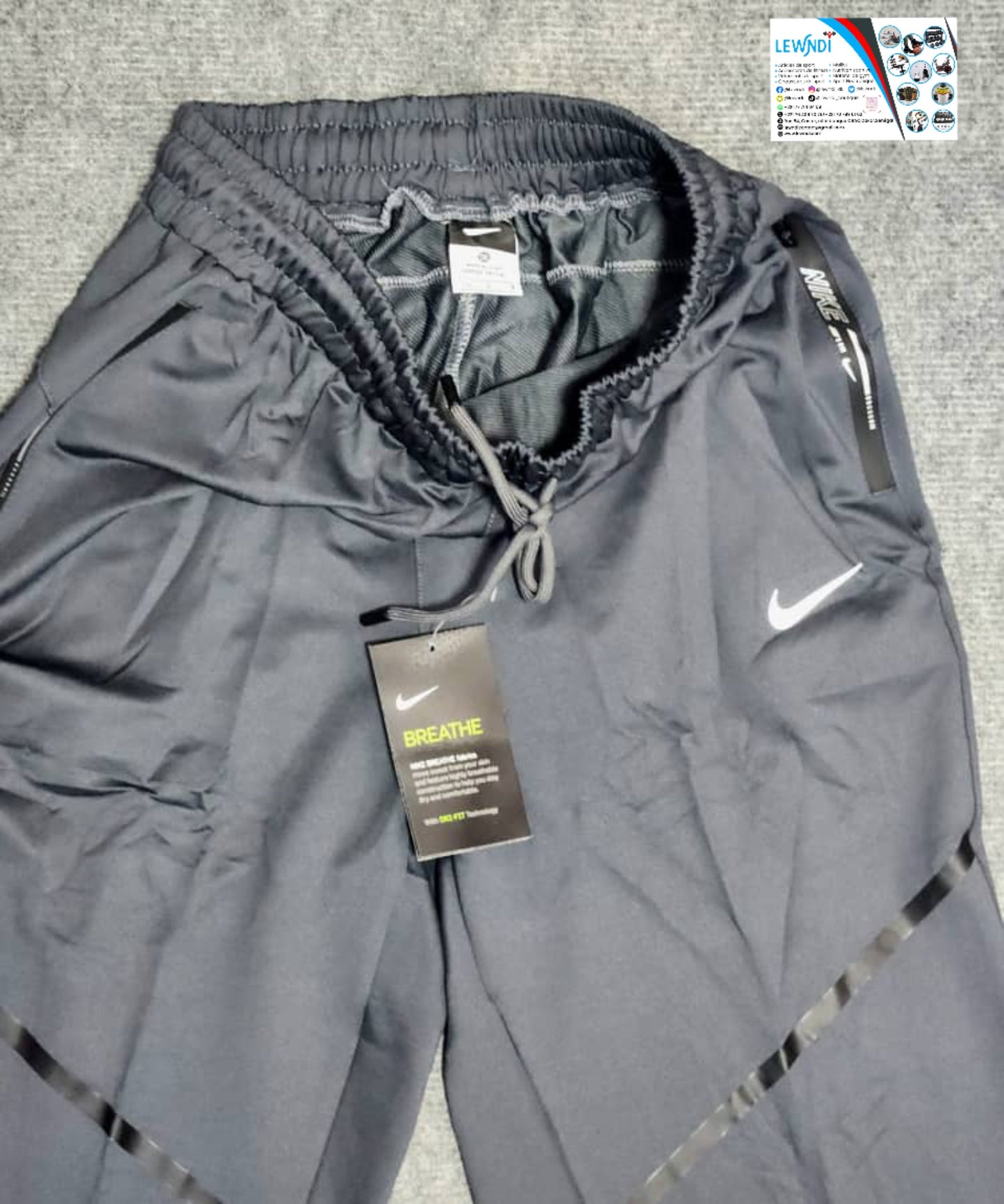 Pantalon jogging sport Nike (gris foncé) avec fermeture TSPJ07