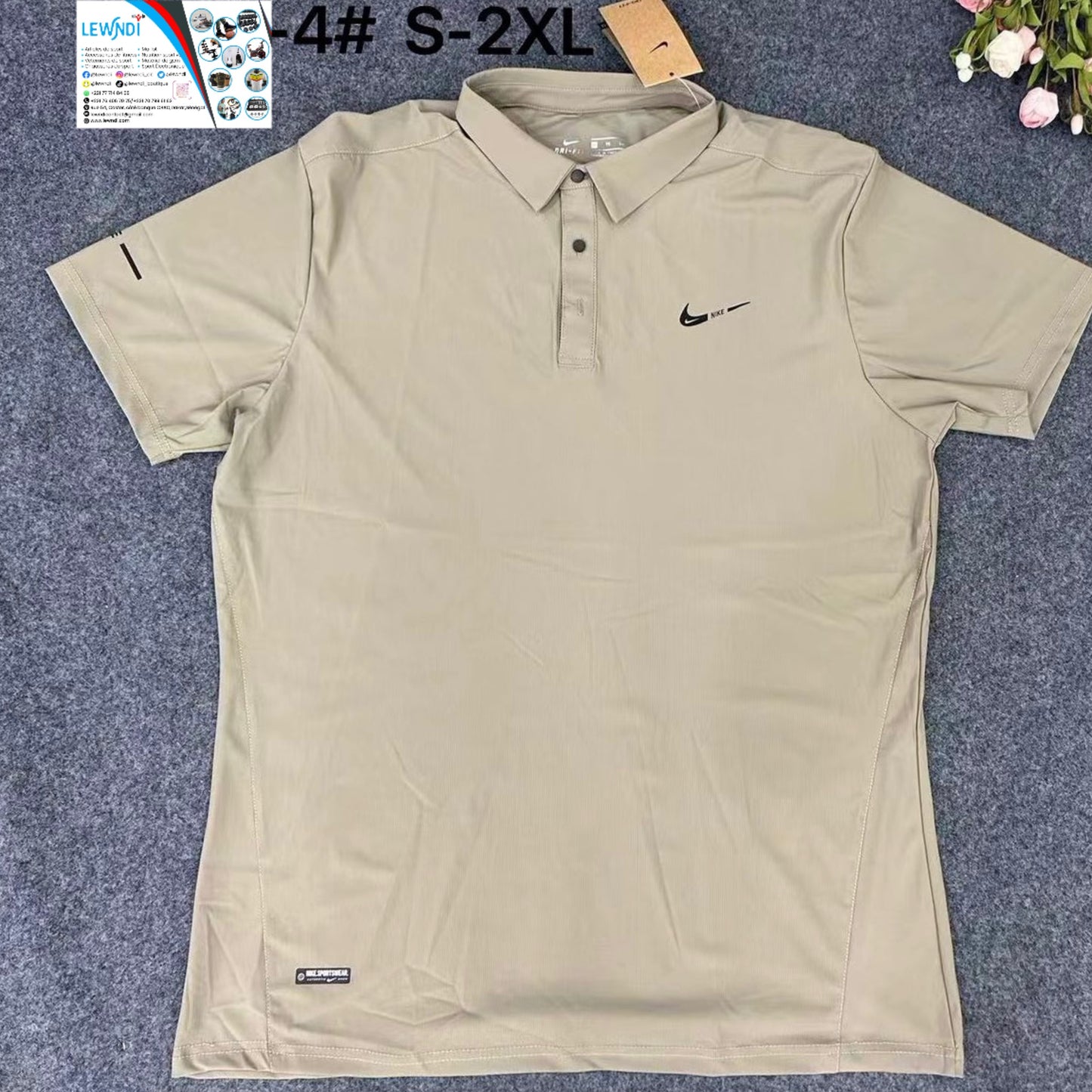 T-shirt col roulé (Biege) Nike TCRMS17