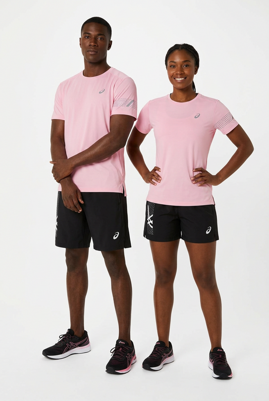 Ensemble Sport ASICS Unisexe – T-shirt et short avec fermeture Rose/Noir