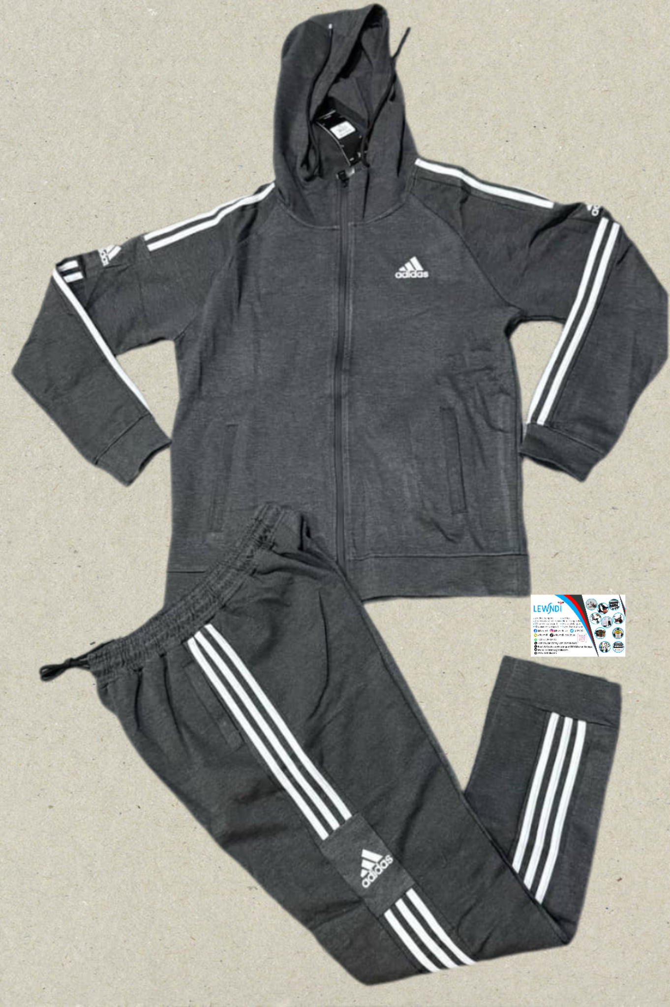 Ensemble Survêtement Adidas avec capuche (Gris) MSESC02