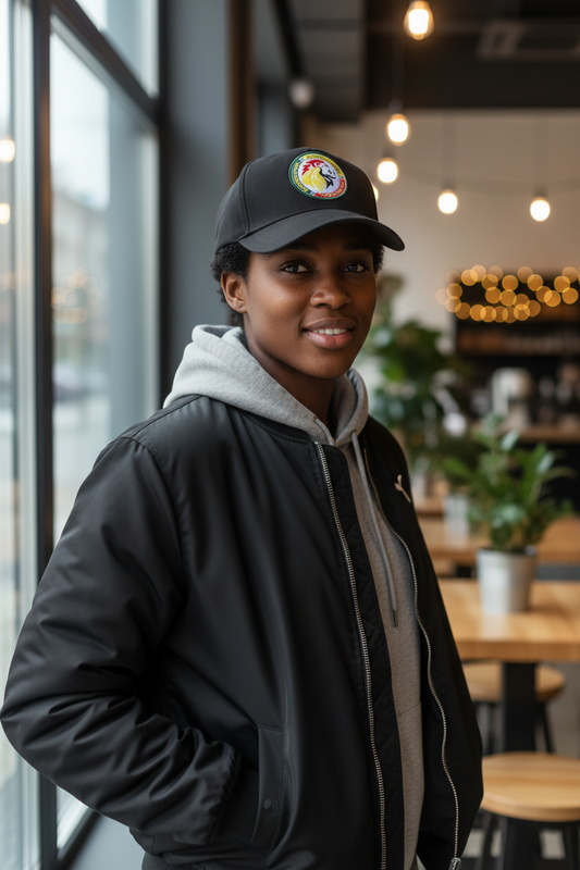 Casquette Sénégal Noir Ajustable – Logo Brodé | Unisexe