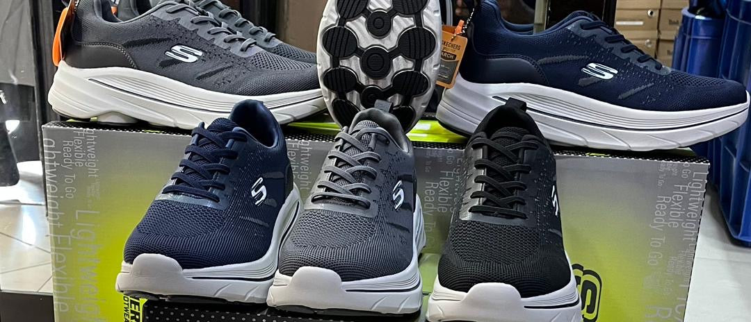 Chaussure Skechers (Arch) Bleu avec lacets