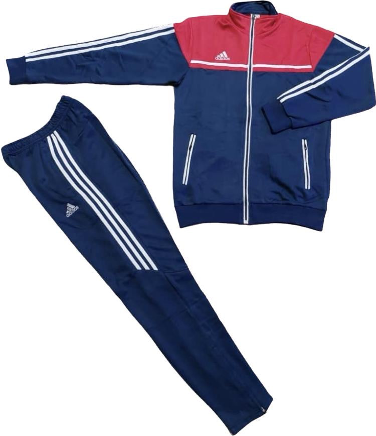 Ensemble Survêtement Loisir Adidas (Bleu/Rouge) avec fermeture
