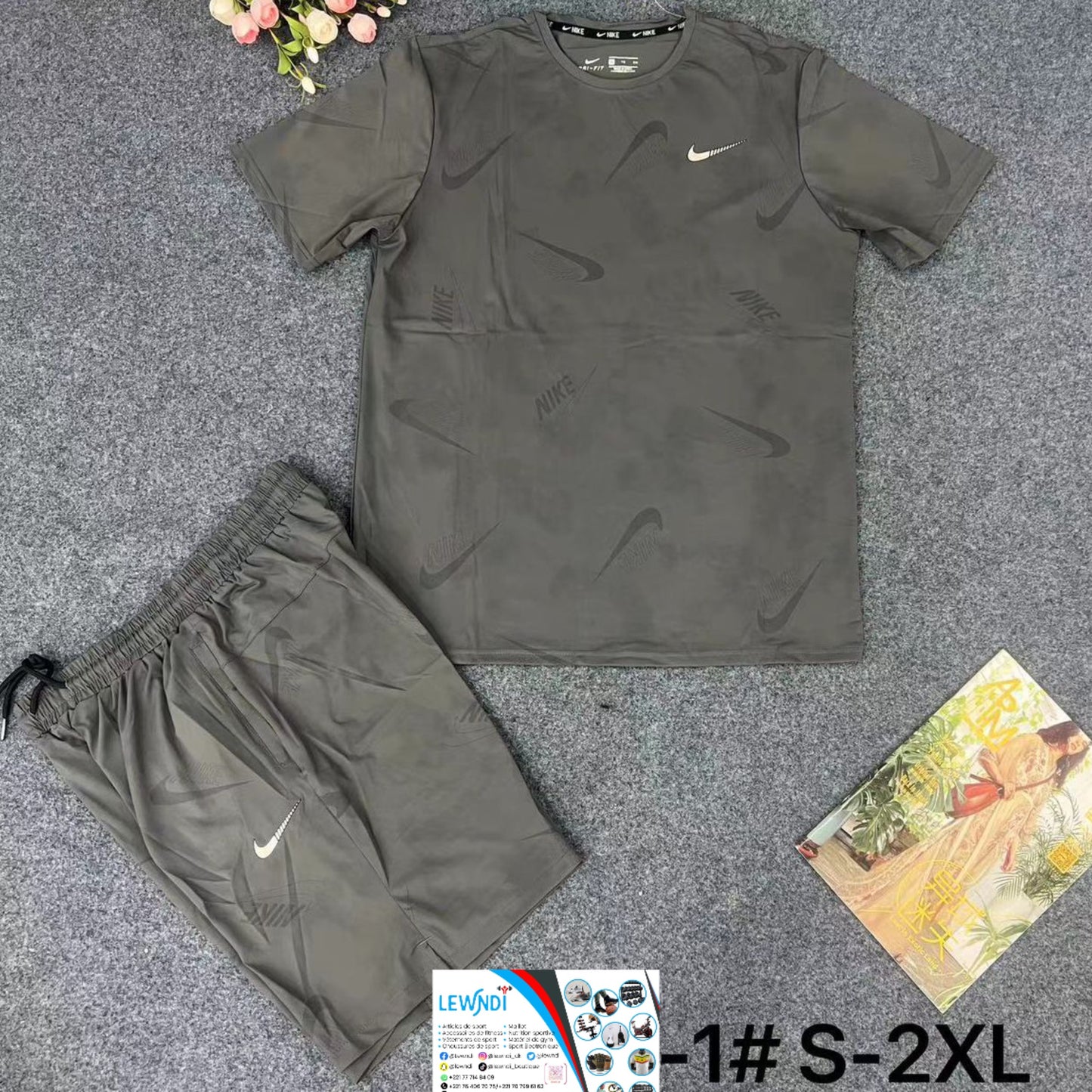 Ensemble maillot sport Nike (Gris) MSEMS03
