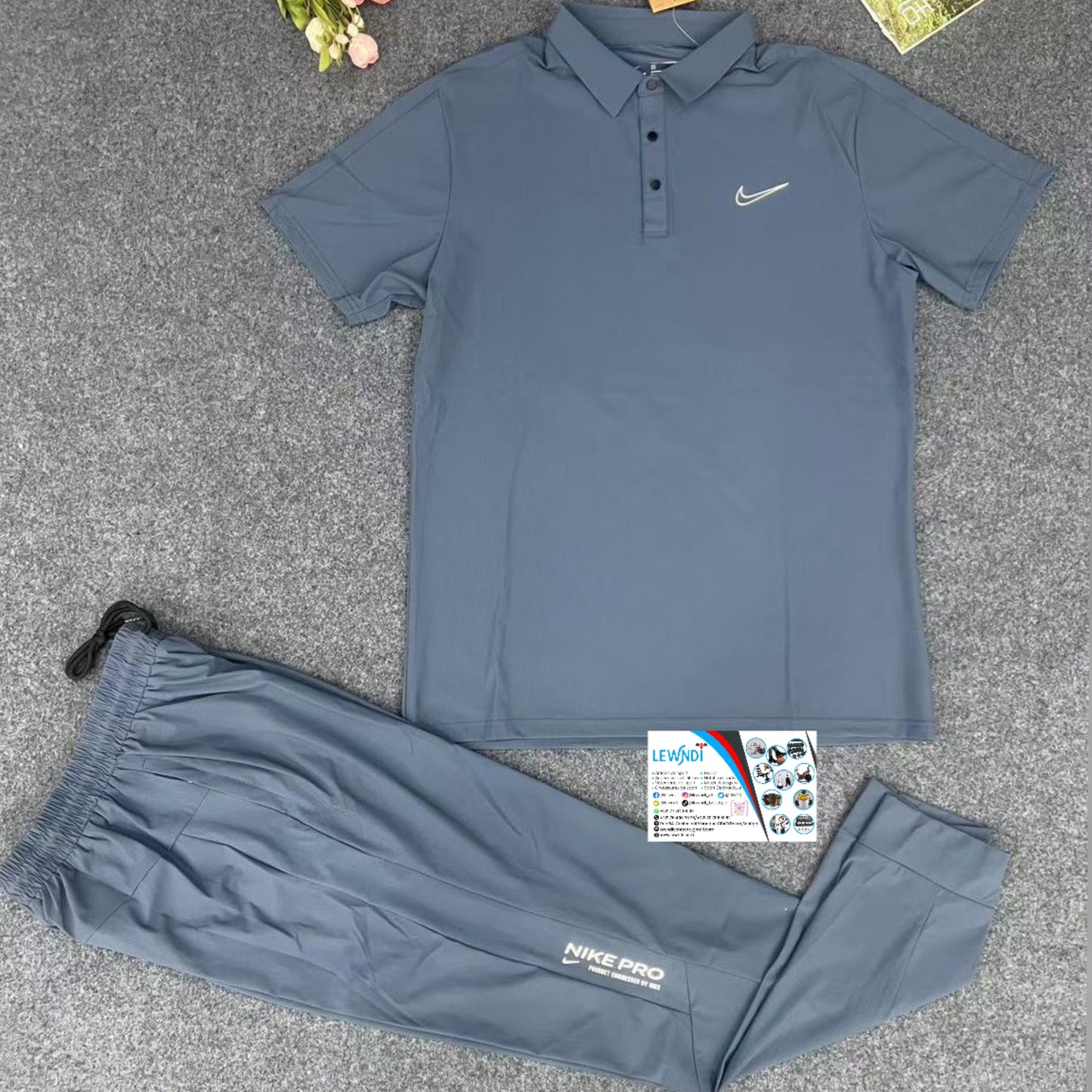 Ensemble classique col roulé avec pantalon (Bleu) Nike ECPMS01
