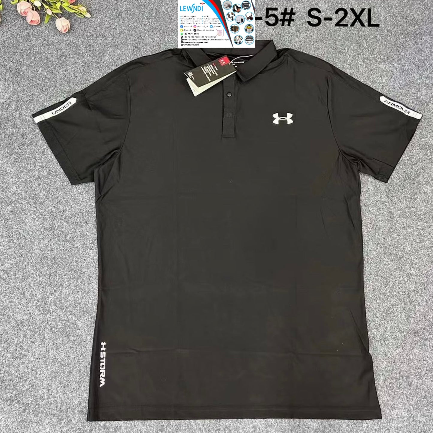 T-shirt col roulé (Noir) Under Armour TCRMS04