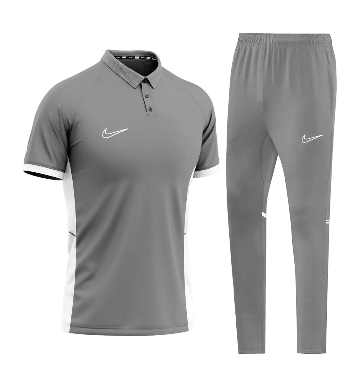 Ensemble T-shirt col roulé & Jogging Nike (Gris)– Style Sport Premium