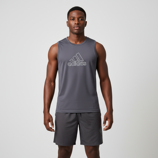Ensemble de sport Débardeur avec short Adidas (Gris) MSEDSA03