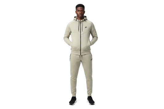 Ensemble survêtement Nike Beige Olive avec capuche (coton) ECMSN02