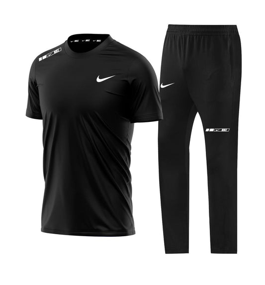 T-shirt sport + pantalon Nike avec fermeture (Noir) MTSTPN01