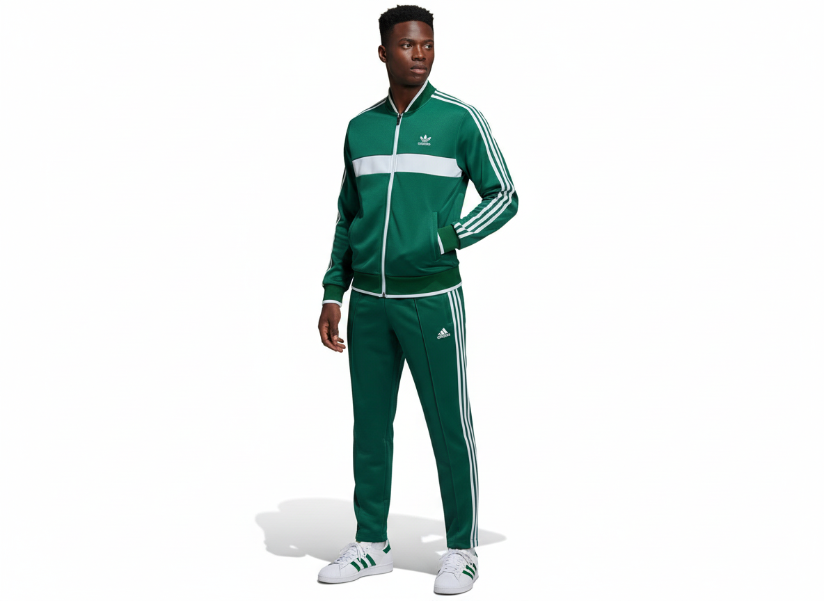 Ensemble Survêtement Loisir Adidas (vert/blanc) avec fermeture