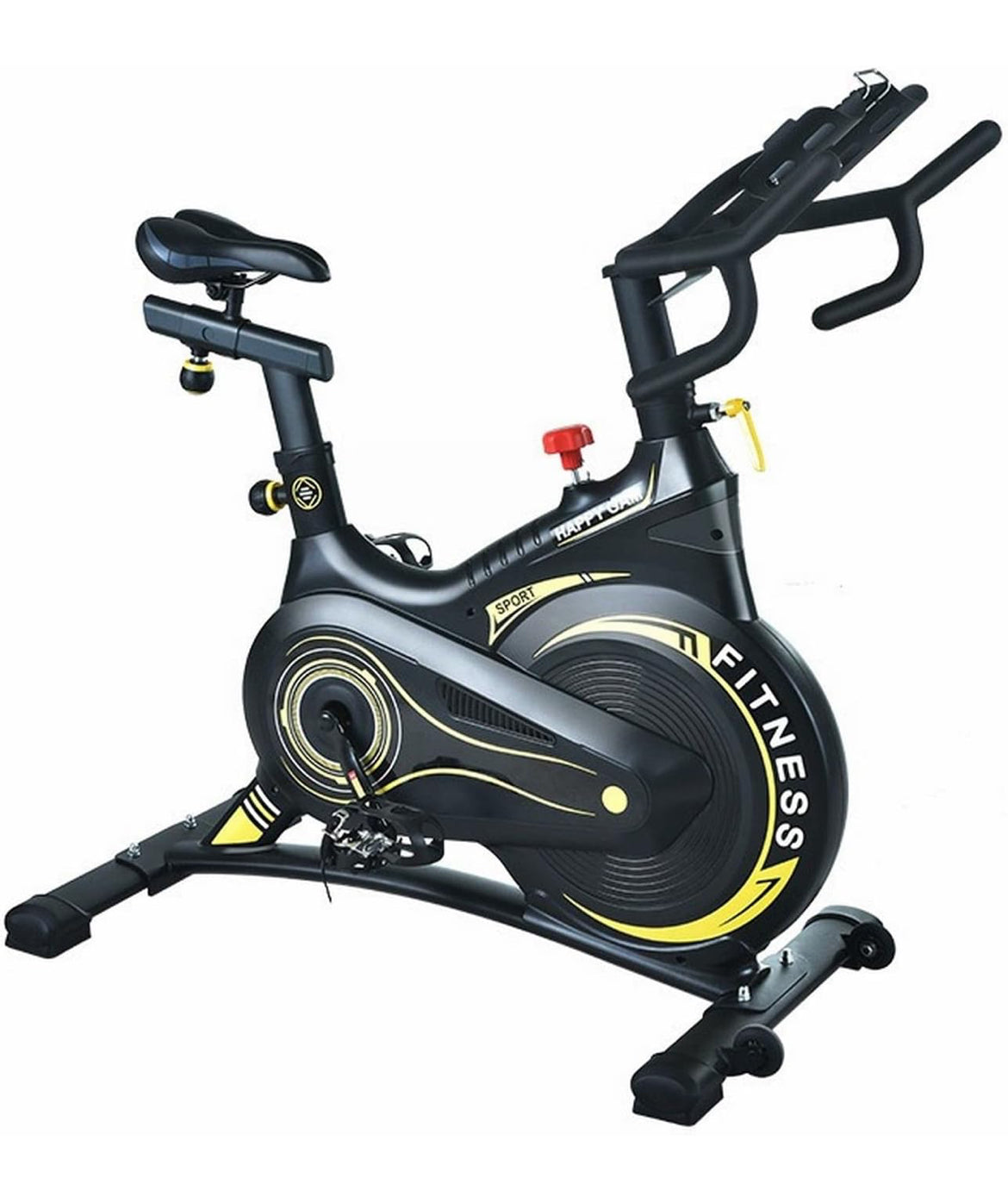 Vélo d’exercice Contrôle magnétique Spinning (Noir/Jaune)