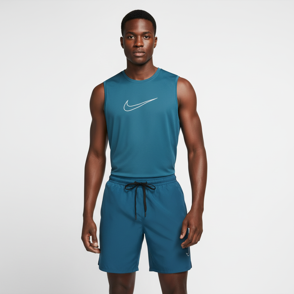 Ensemble de sport Débardeur avec short Nike swoosh (Marine) MSEDSN07