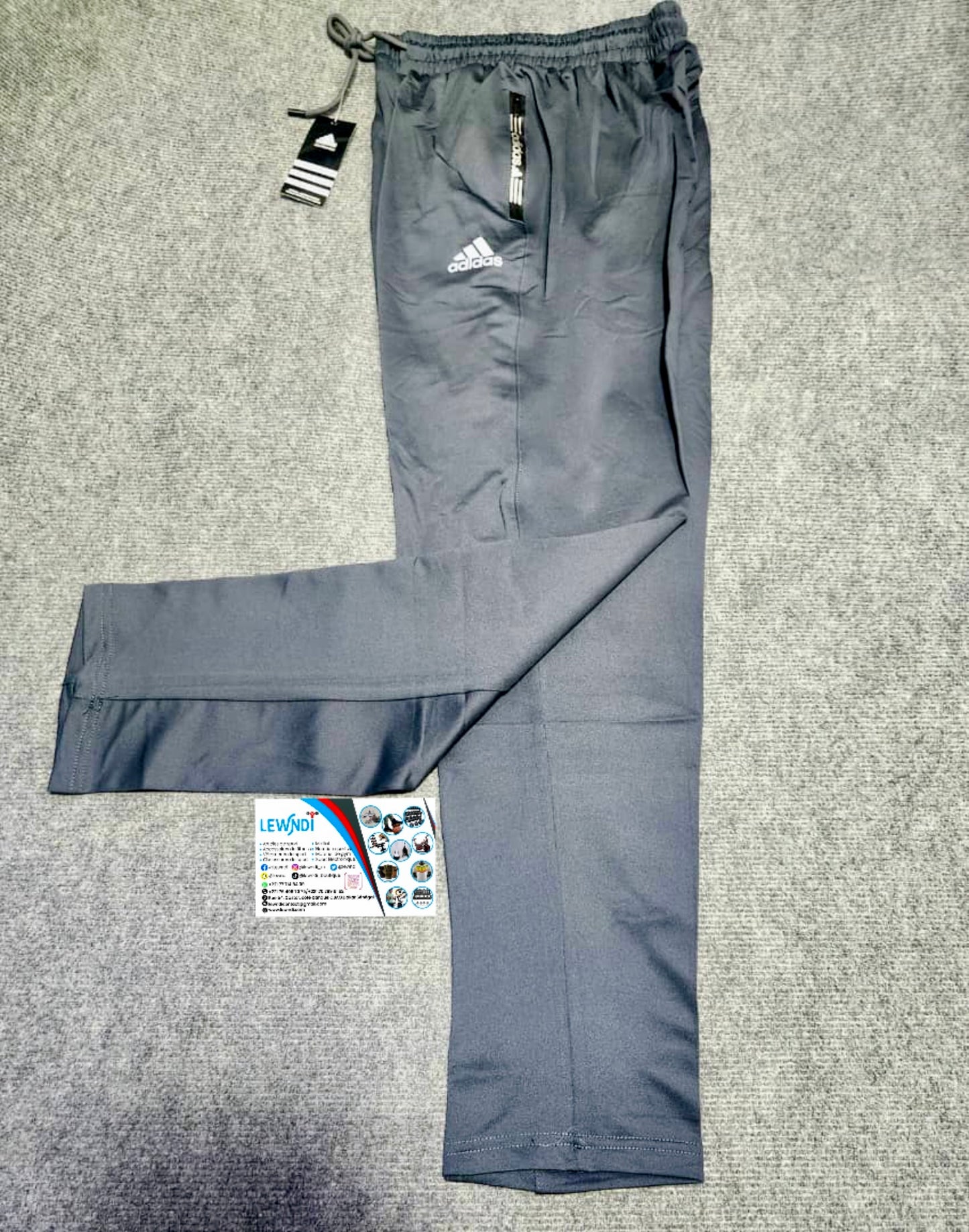 Pantalon jogging sport Adidas (gris foncé) avec fermeture TSPJ01