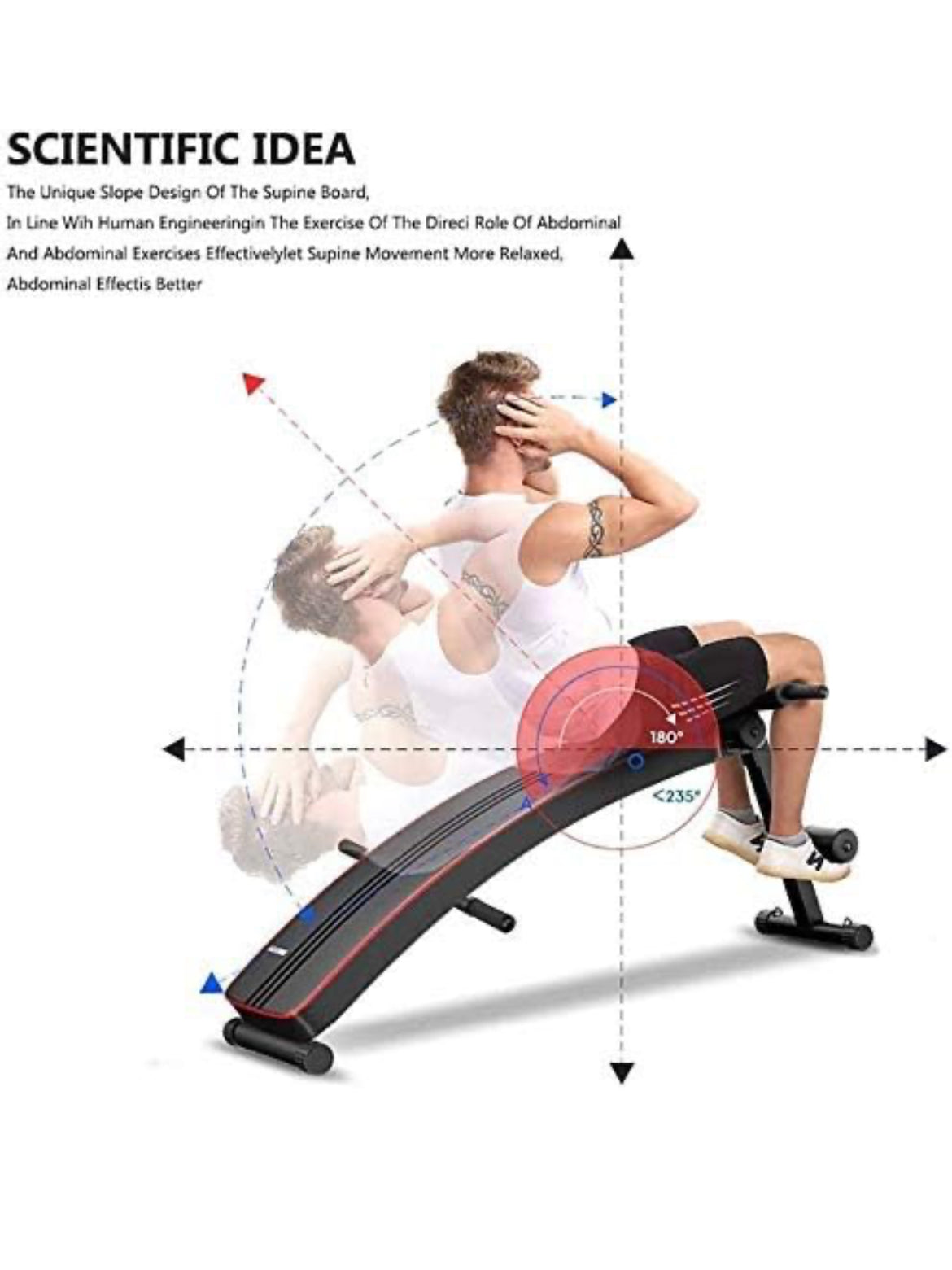 Banc d’entraînement de l’abdomen pliant réglable