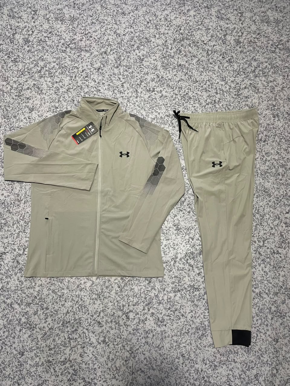 Ensemble Survêtement fitness avec fermeture (toile) Beige