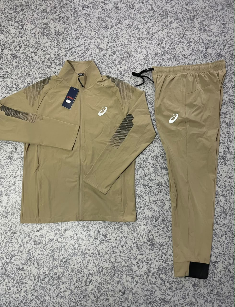 Ensemble Survêtement fitness ASICS avec fermeture (toile) Marron