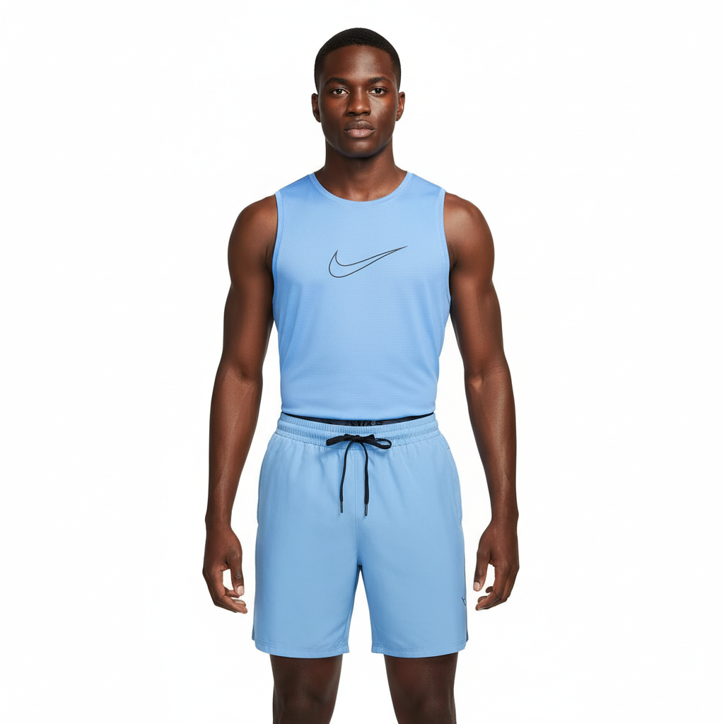 Ensemble de sport Débardeur avec short Nike swoosh (Bleu clair) MSEDSN12