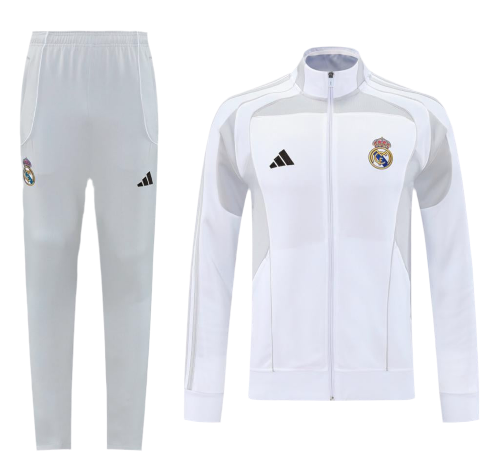 Ensemble survêtement REAL MADRID Saison 2025-2025 URBAN PURIST (BLANC/GRIS)