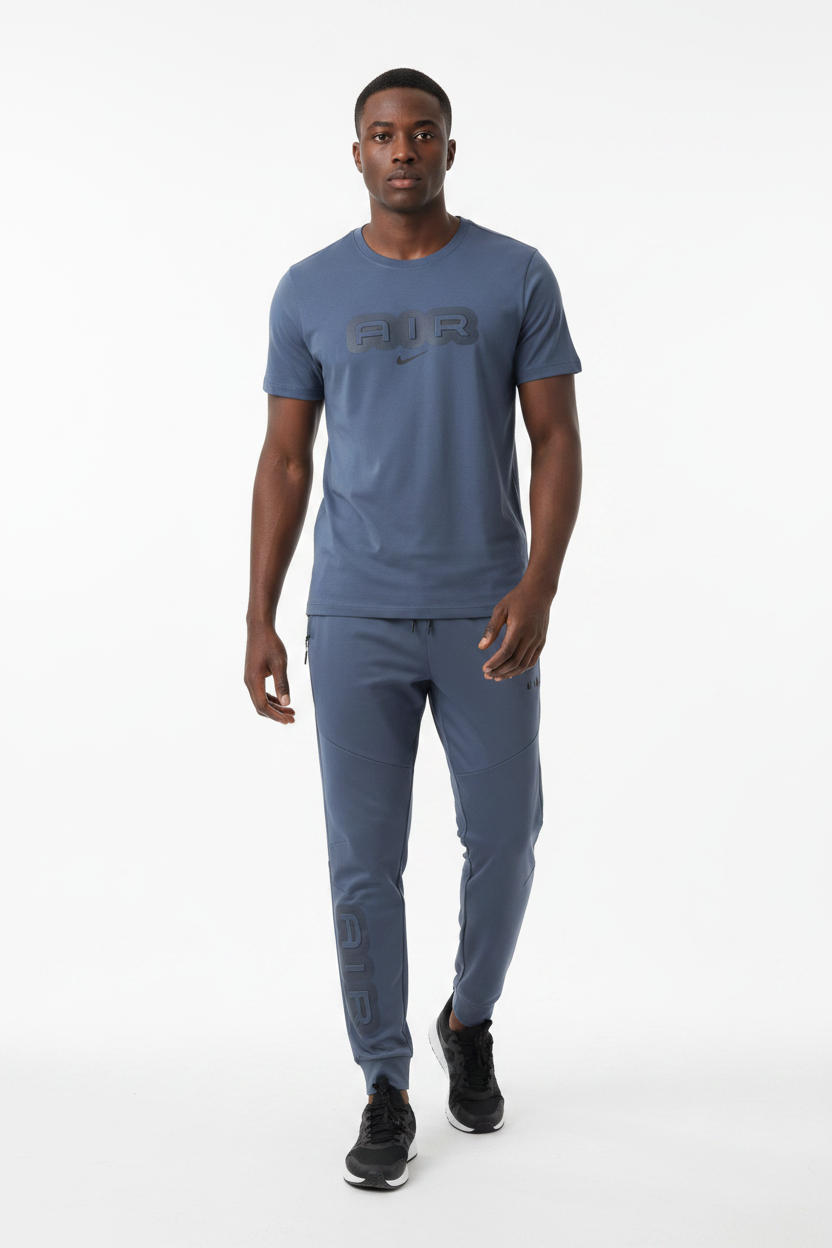 Ensemble Ni-ke AIR Coton – T-shirt & Pantalon Jogging avec fermeture Tech (Marine) TPMSCNA05