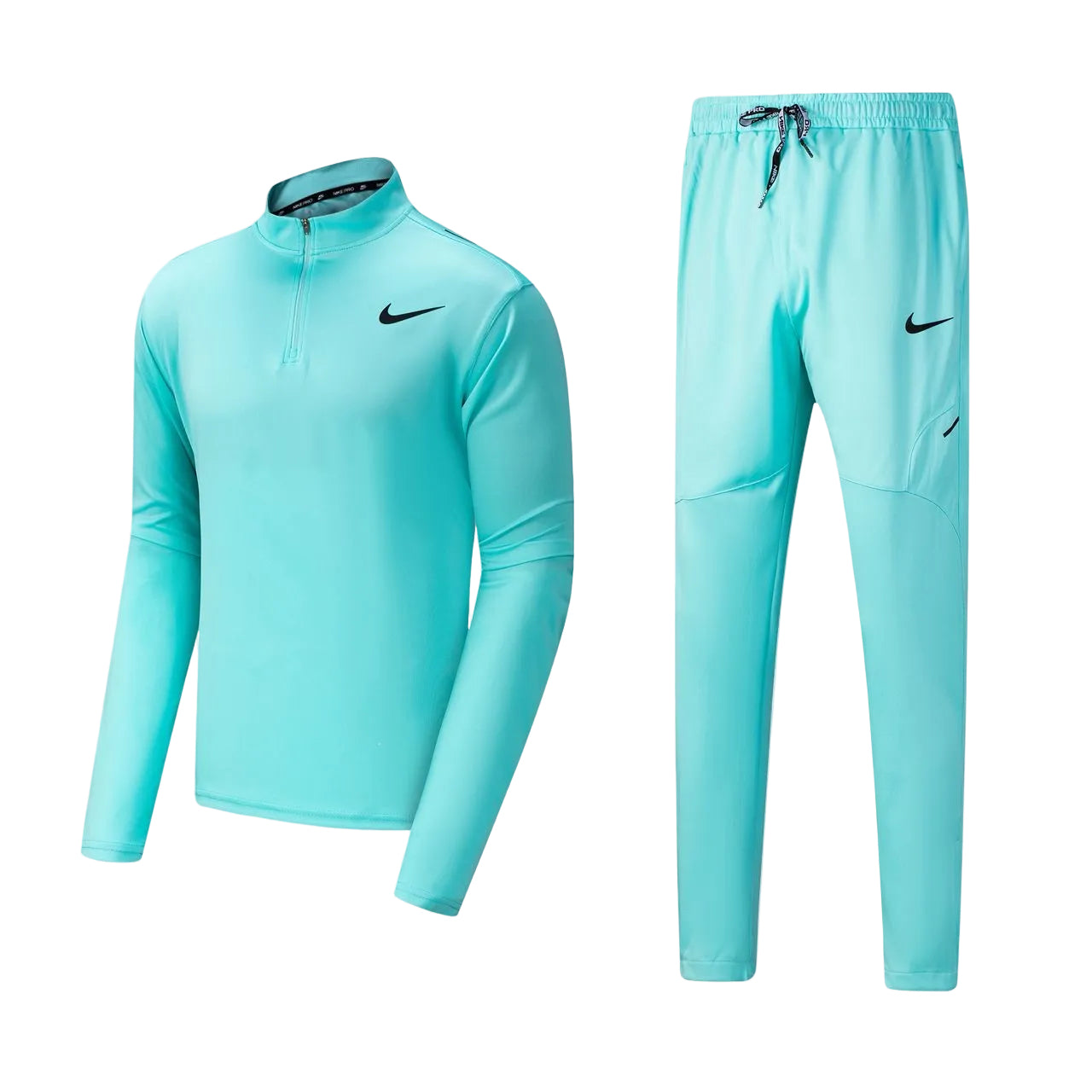 Ensemble Nike sport long manche col zippé avec pantalon jogging (Bleu clair) MSESLMN08