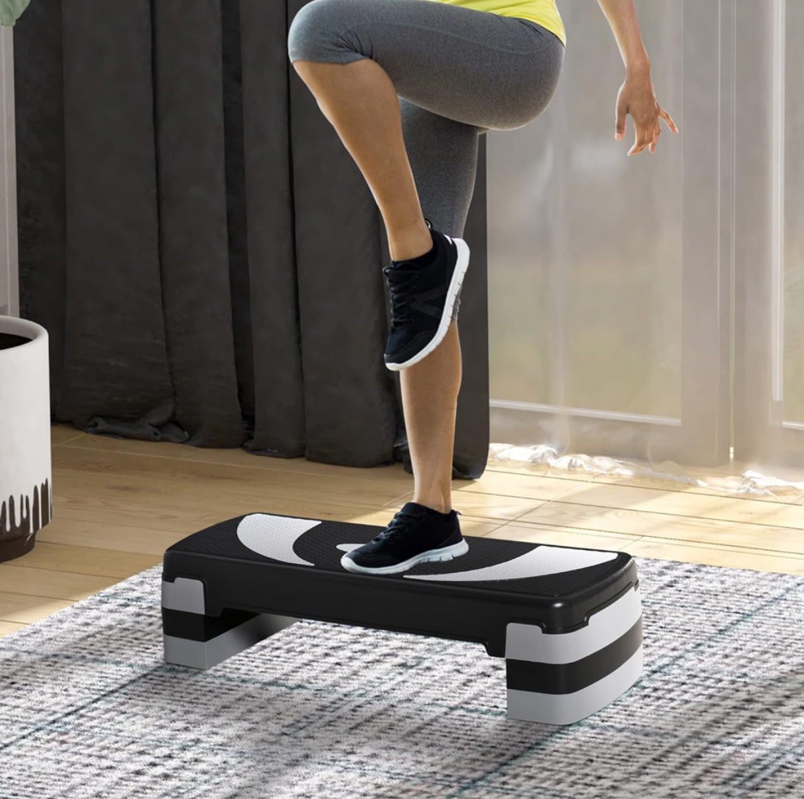 Stepper Aérobic Fitness Hauteur réglable Surface antidérapante 80 x 31 x 20 cm