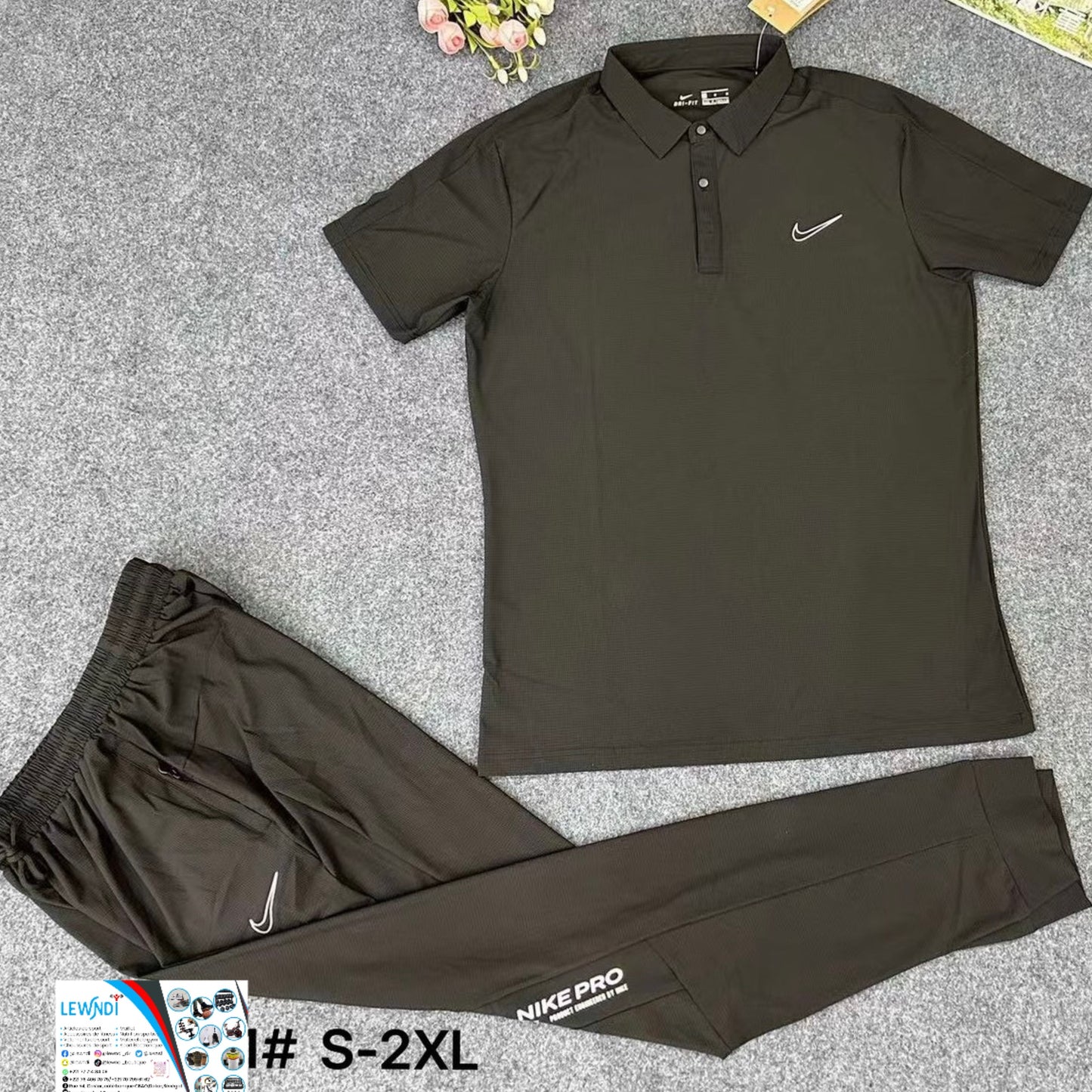 Ensemble classique col roulé avec pantalon (Noir) Nike ECPMS02