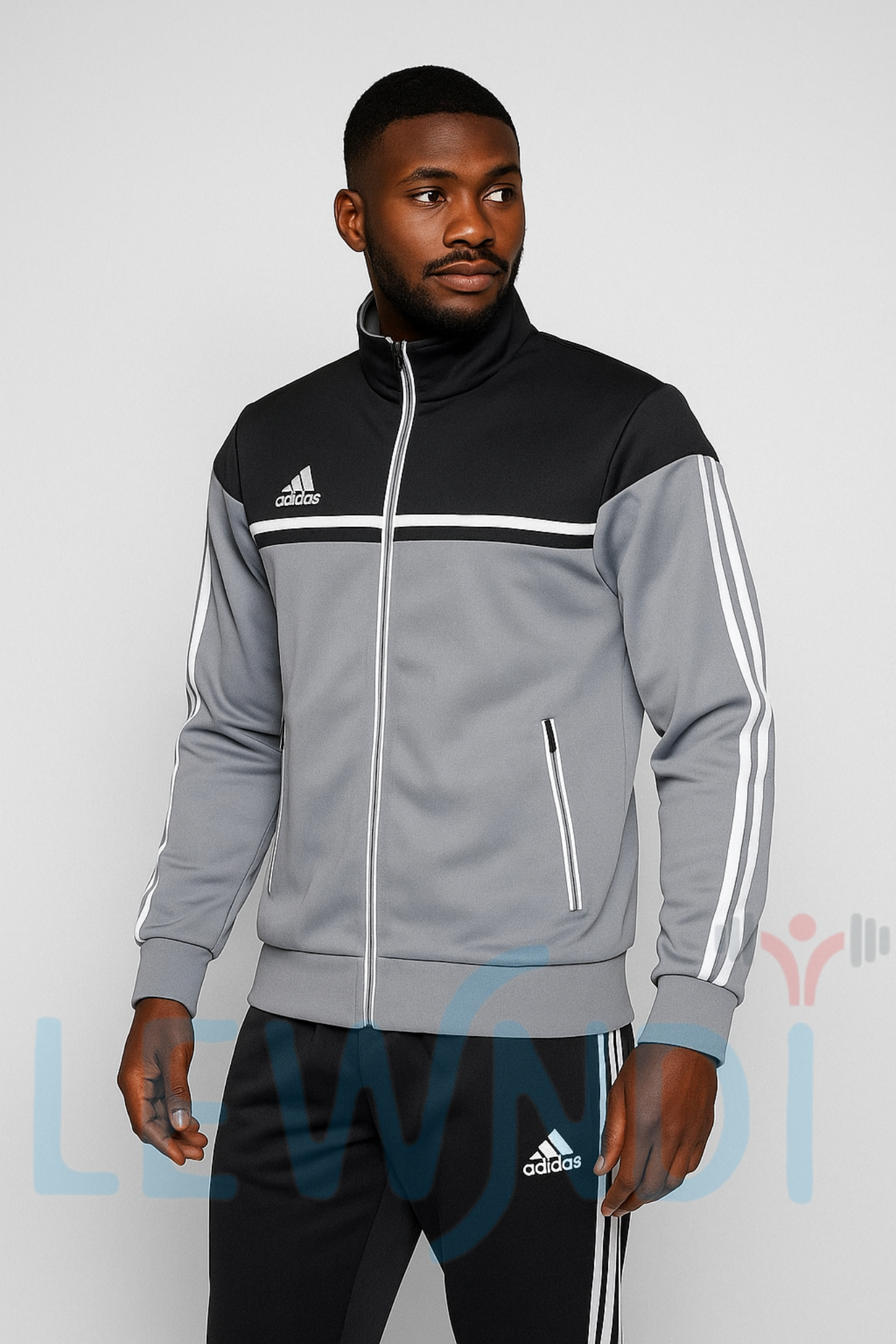 Ensemble Survêtement Loisir Adidas (Gris) avec fermeture